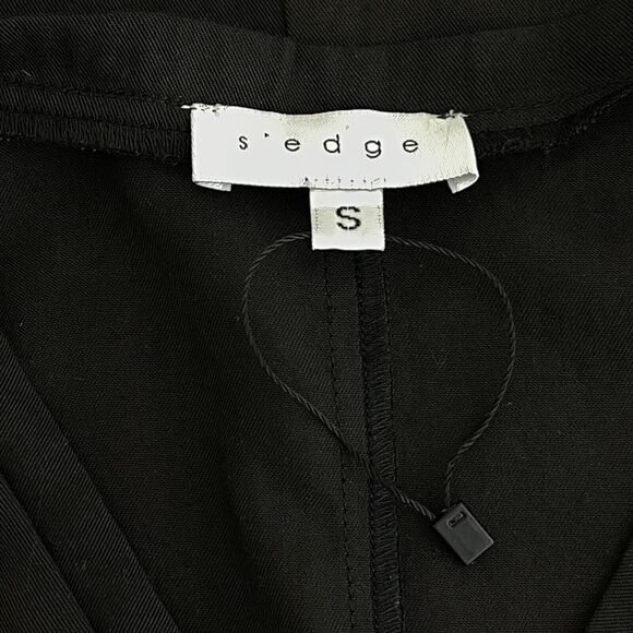 S'EDGE Ashlyn V-Neck Shirt Dress in Black Women's Size Small - Picture 3 of 7